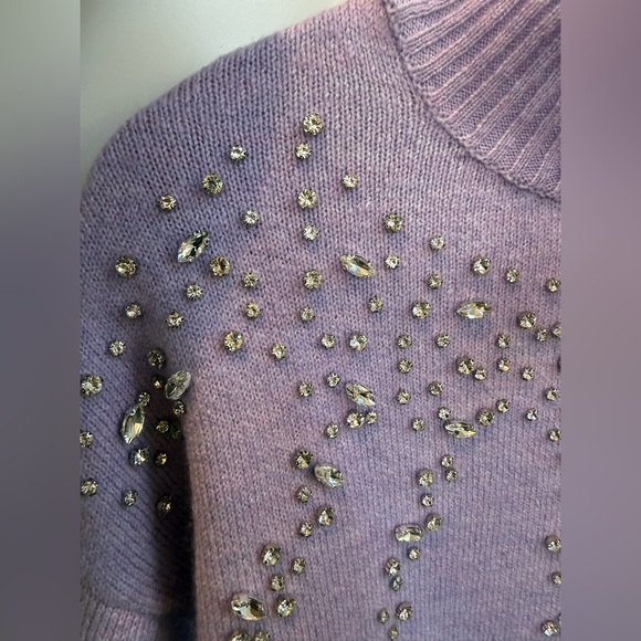 Anthropologie Pilcro Embellished Lilac Sweater NWT - Picture 9 of 13